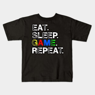 Eat, Sleep, Game, Repeat Kids T-Shirt